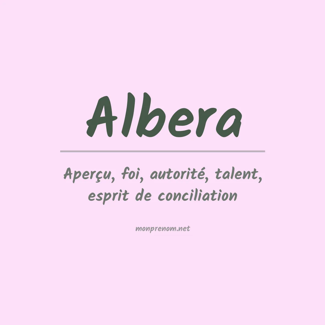 Signification du prénom Albera