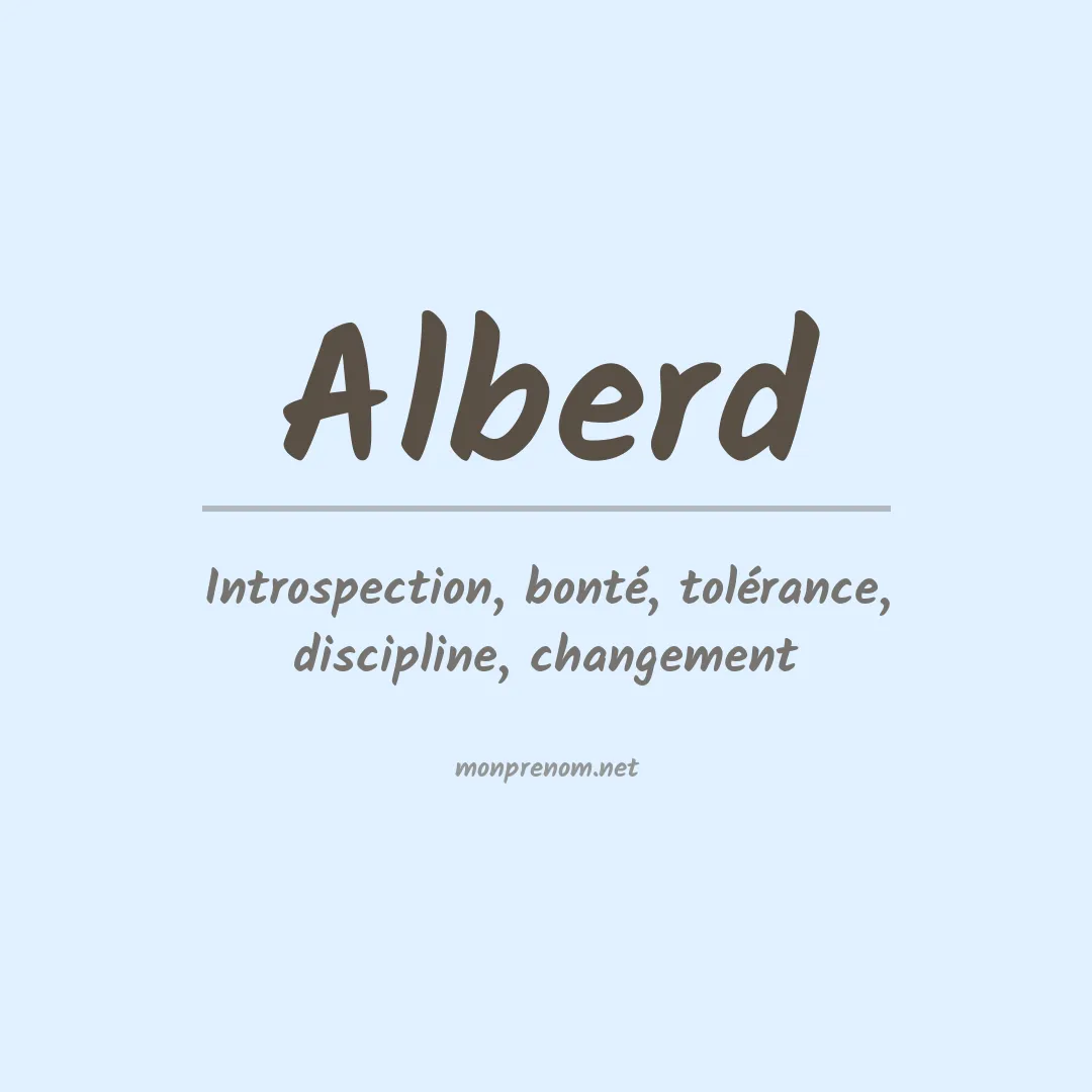 Signification du prénom Alberd