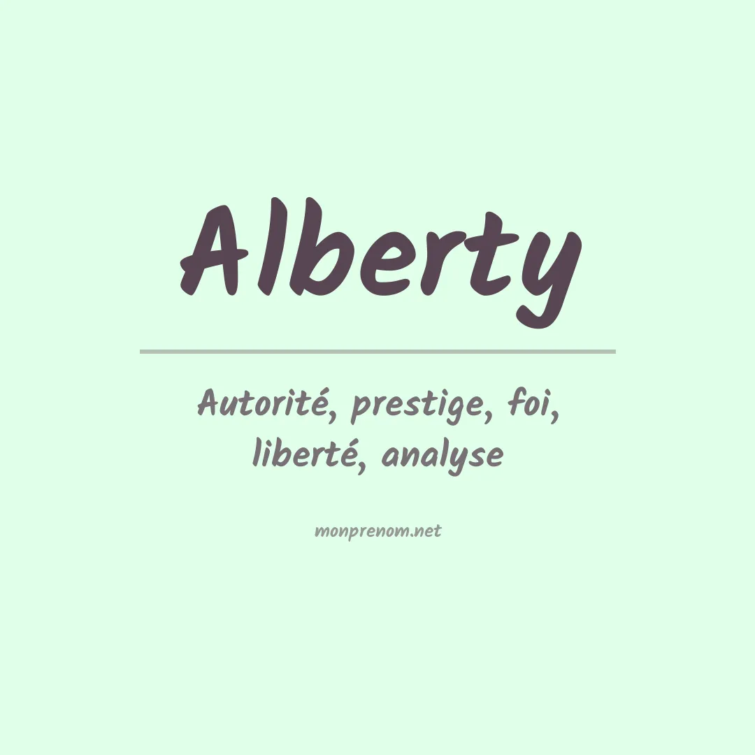 Prénom Alberty
