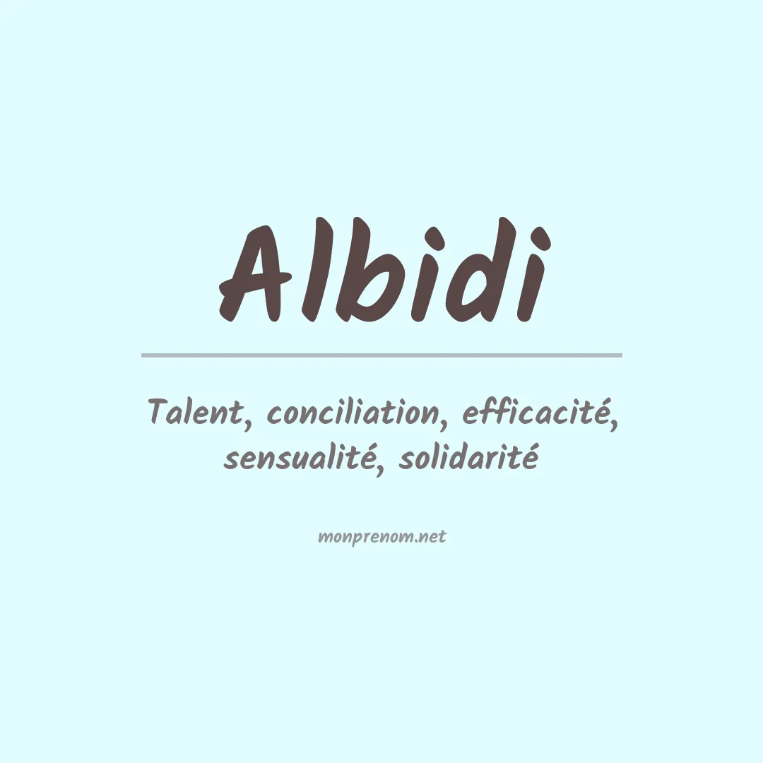 Signification du prénom Albidi
