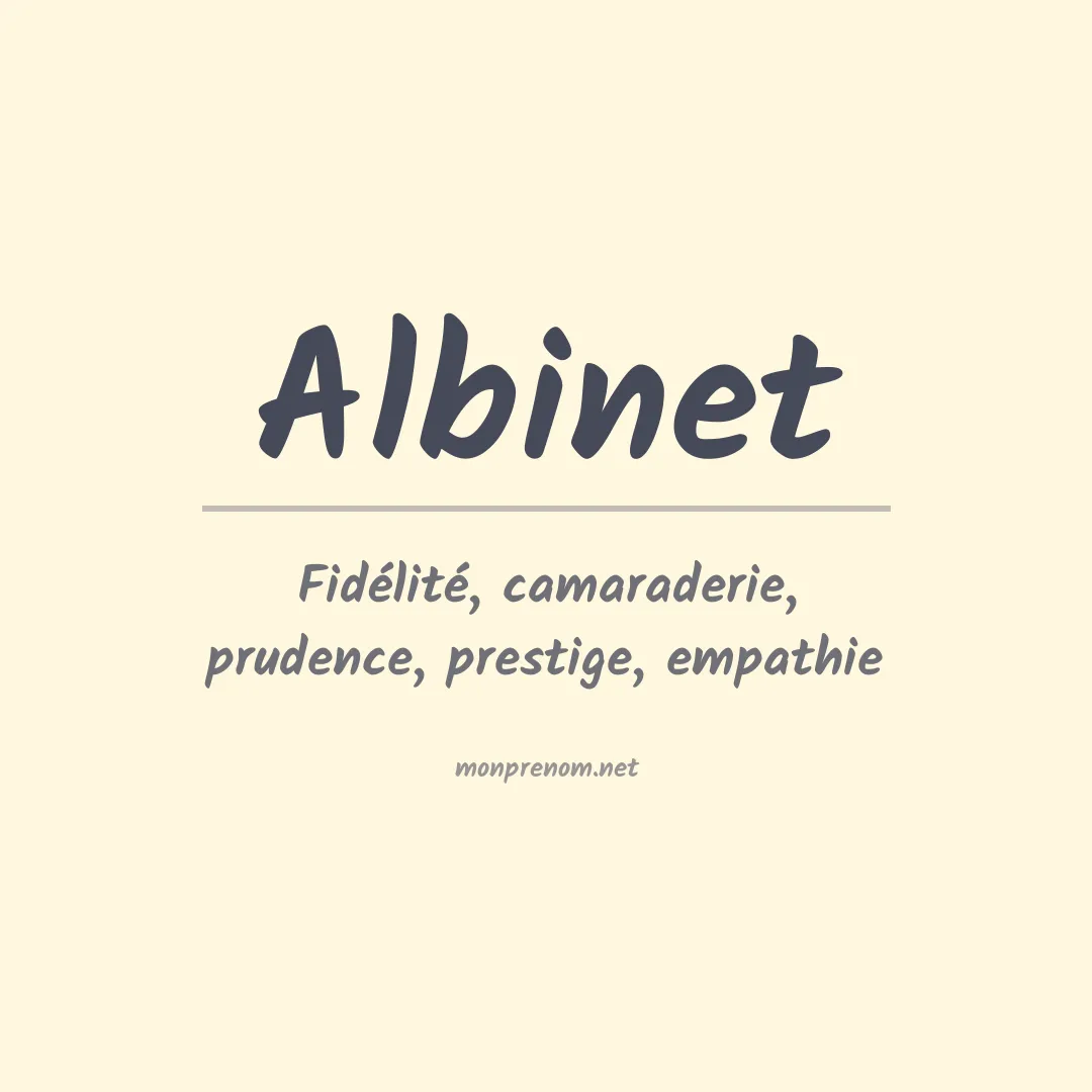 Signification du prénom Albinet