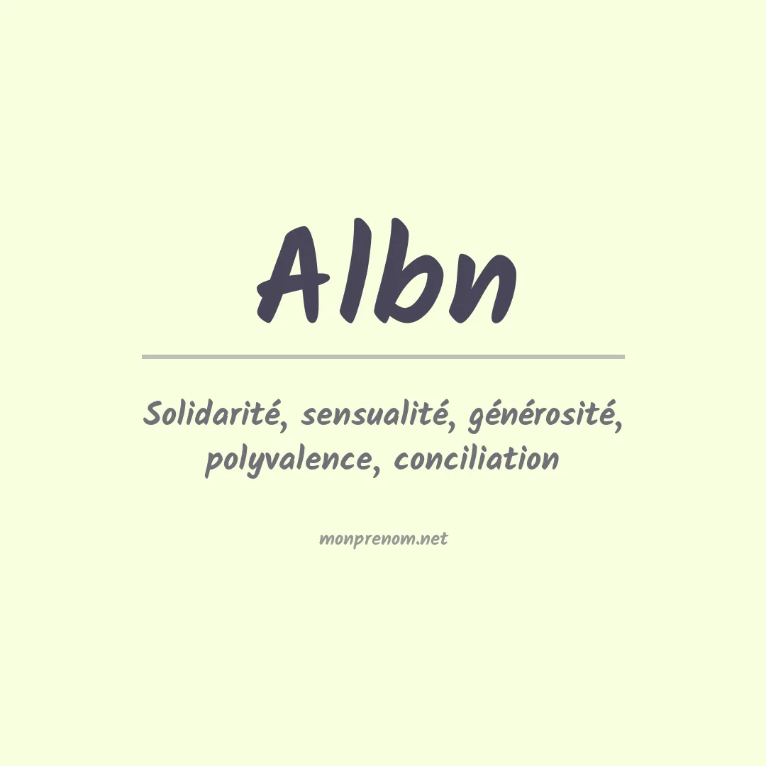 Signification du prénom Albn