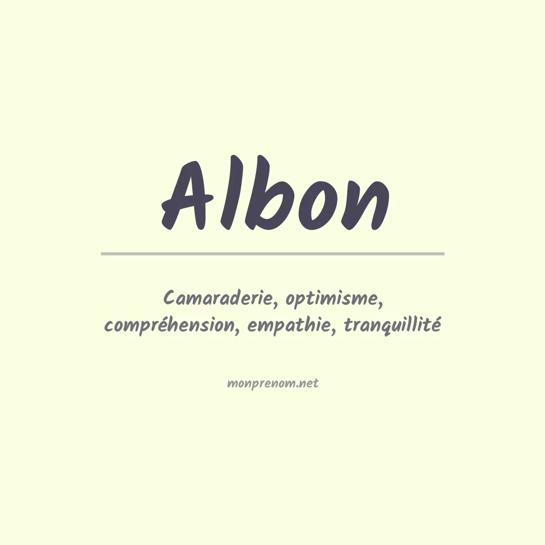 Signification du prénom Albon