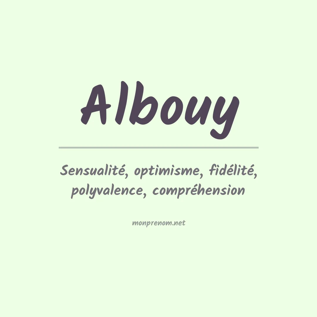 Signification du prénom Albouy