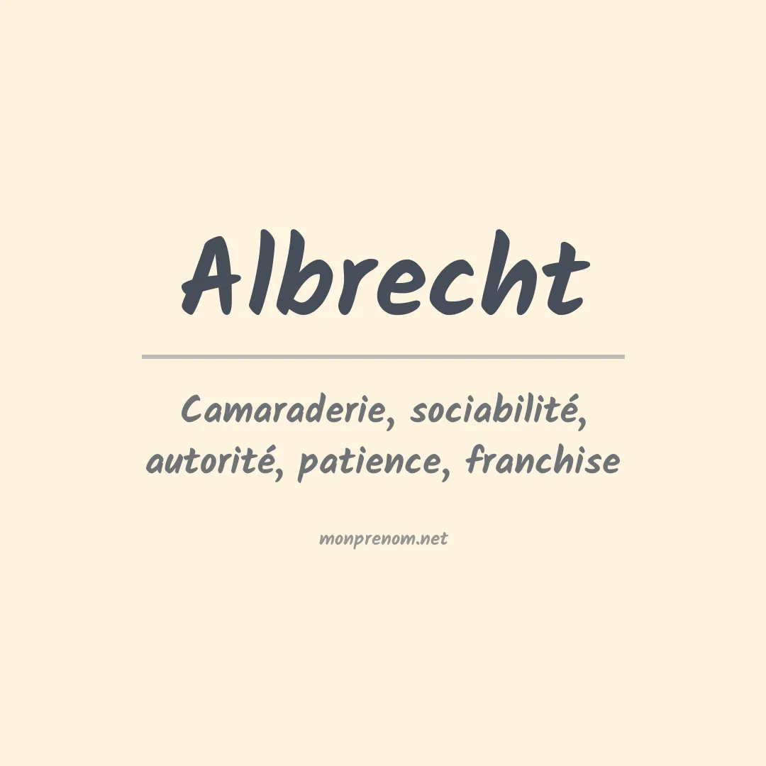 Prénom Albrecht