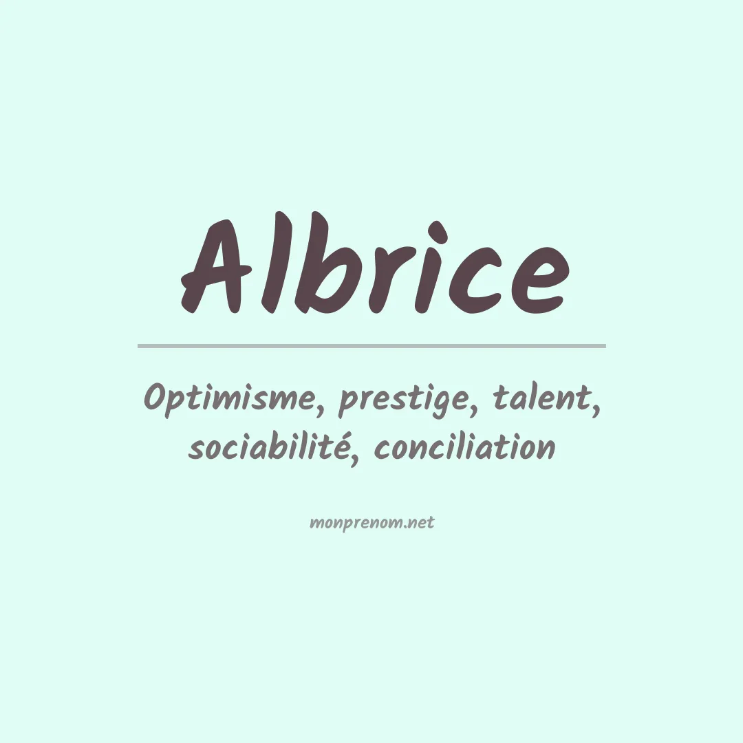 Signification du prénom Albrice
