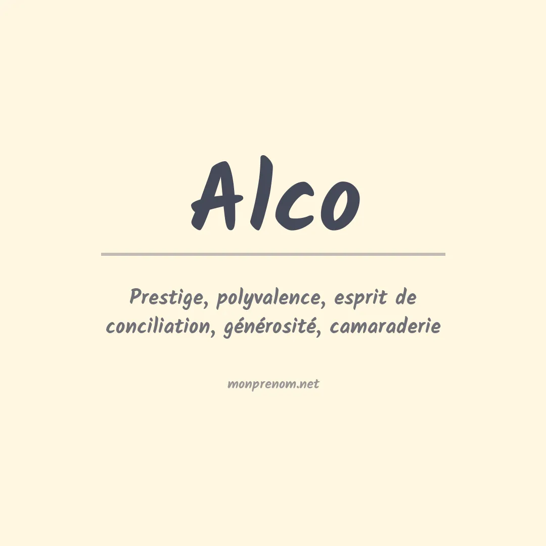 Signification du prénom Alco