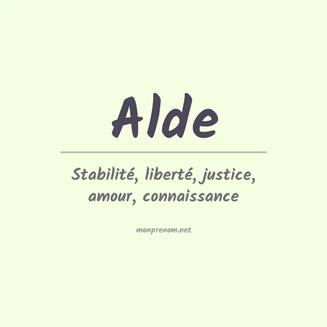 Prénom Alde