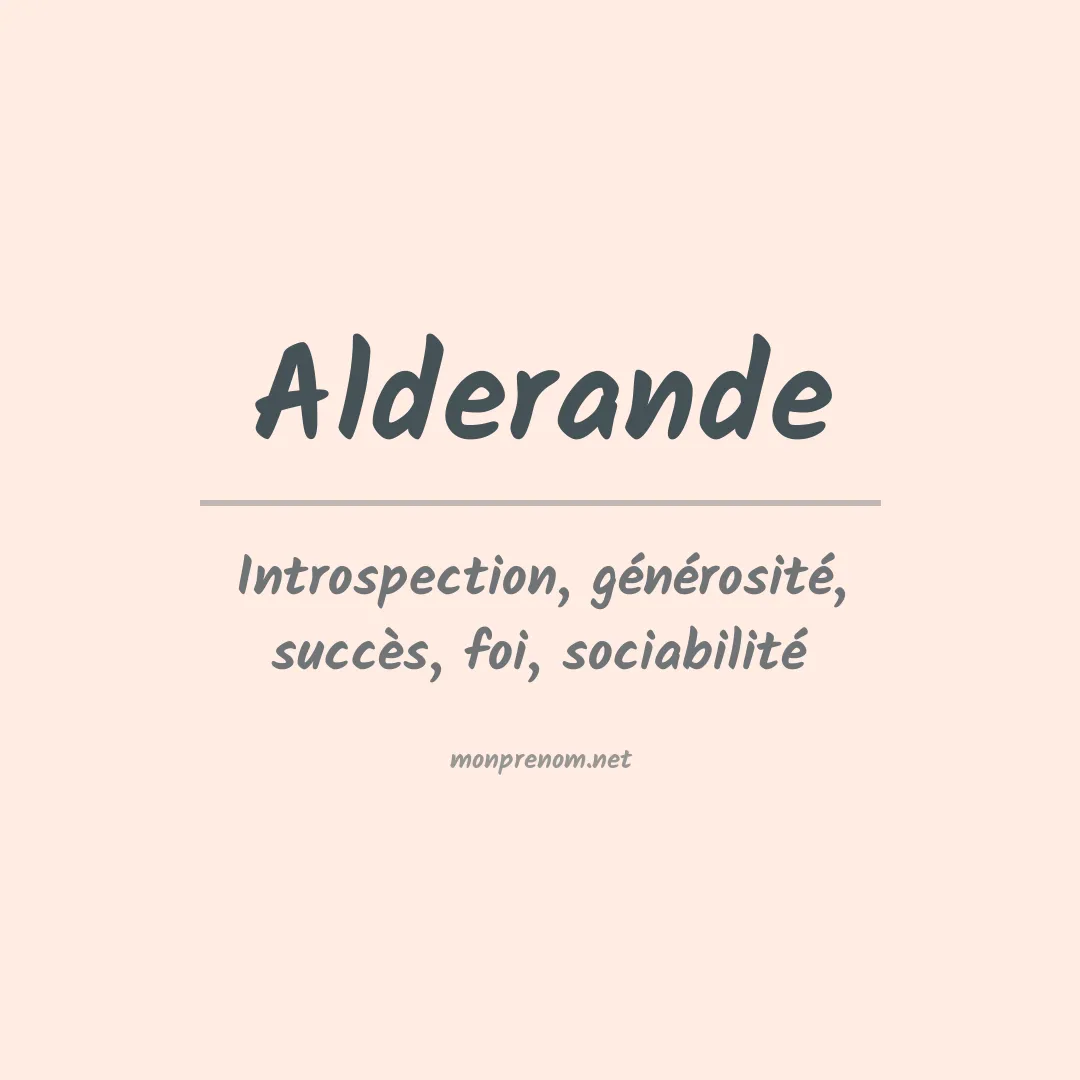 Signification du prénom Alderande