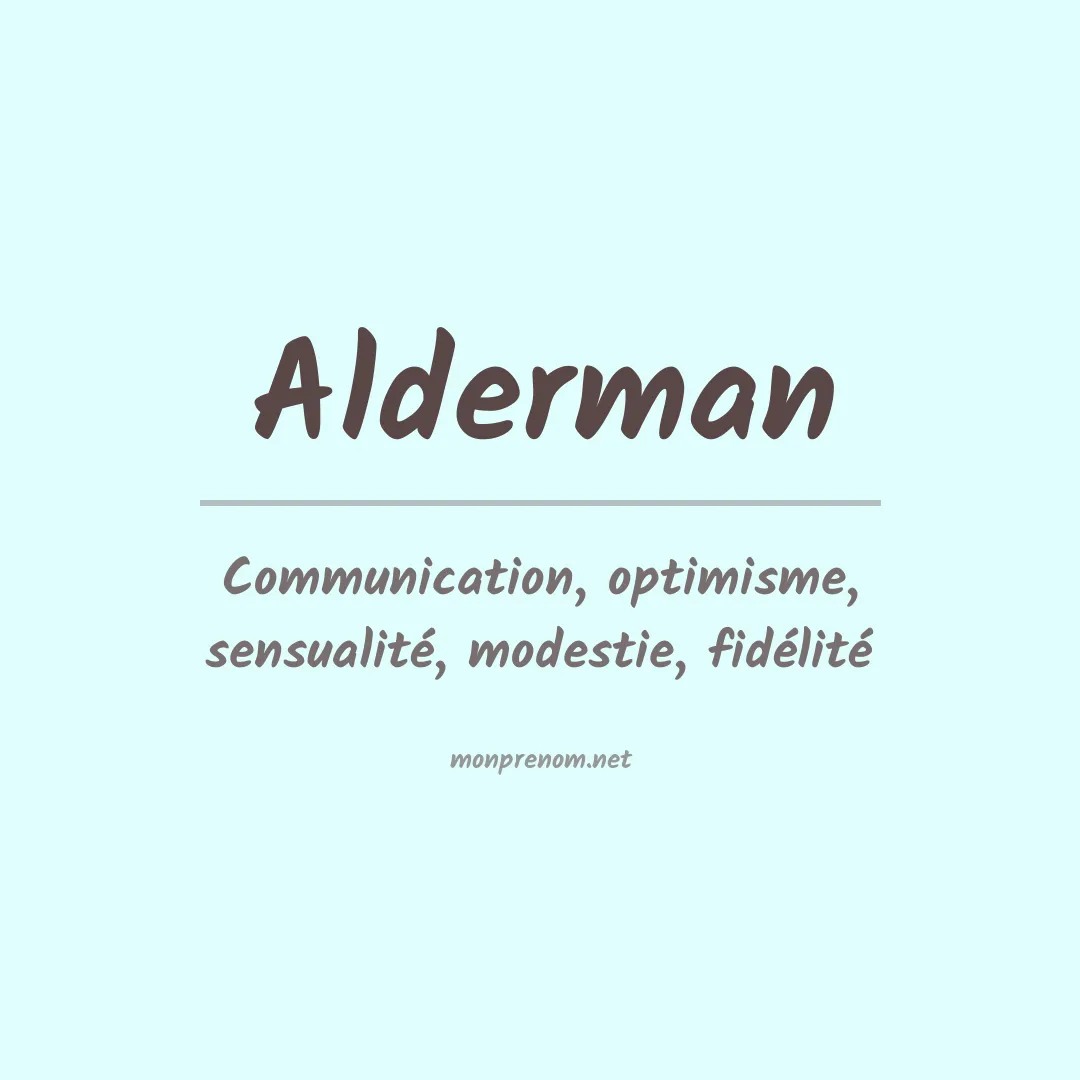 Prénom Alderman