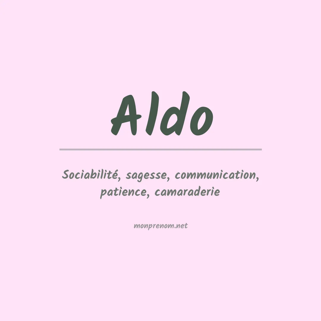 Prénom Aldo