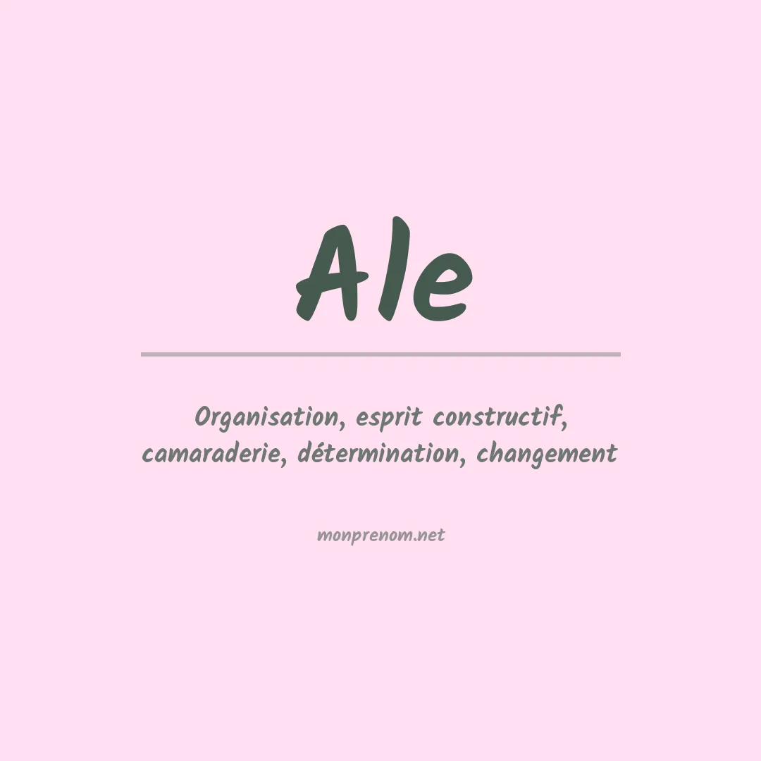 Prénom Ale
