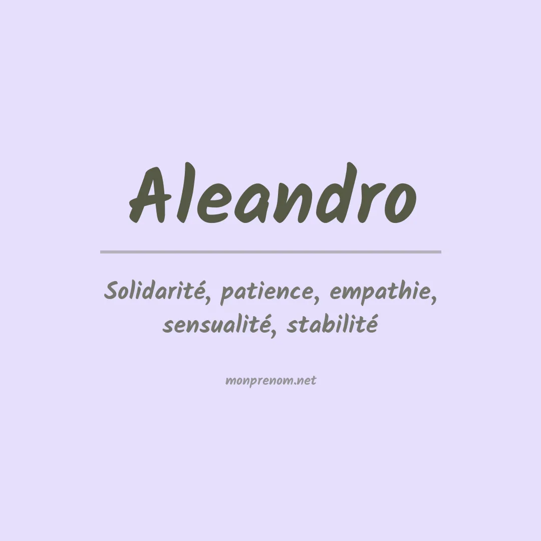 Prénom Aleandro