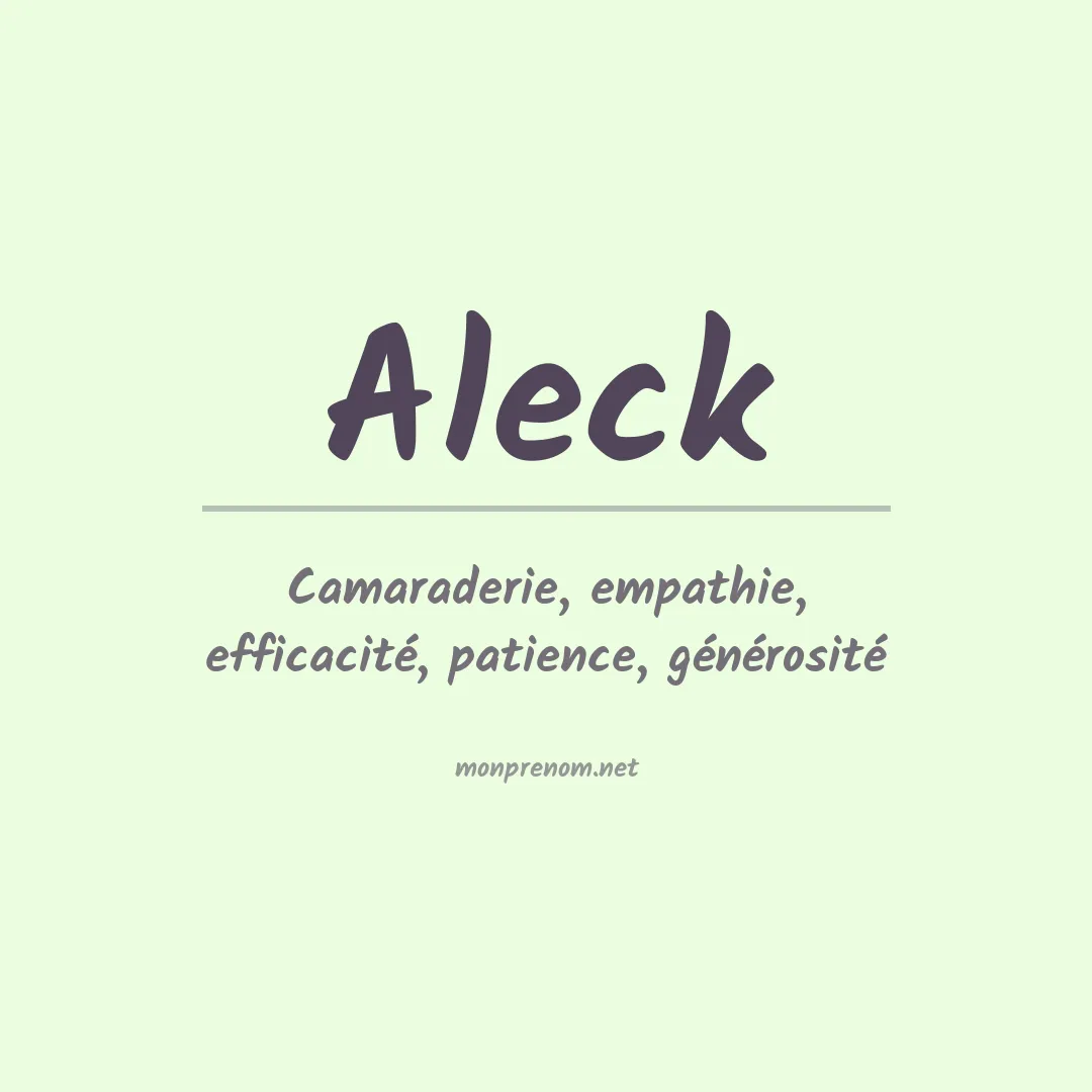 Prénom Aleck