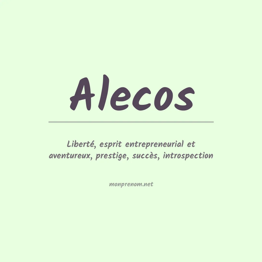 Signification du prénom Alecos