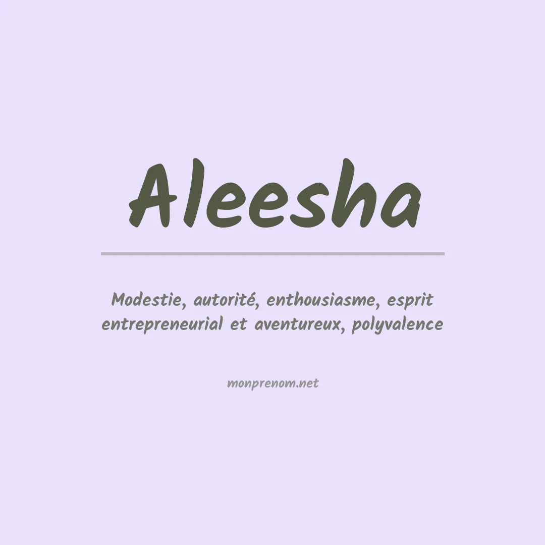 Signification du prénom Aleesha