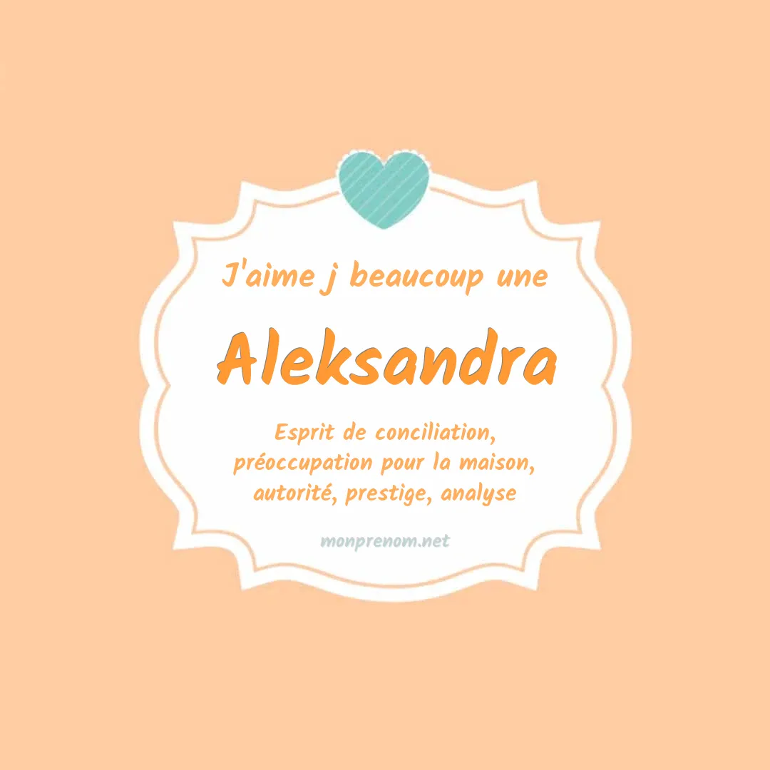J'aime beaucoup Aleksandra