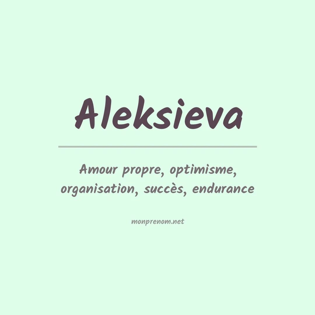 Signification du prénom Aleksieva
