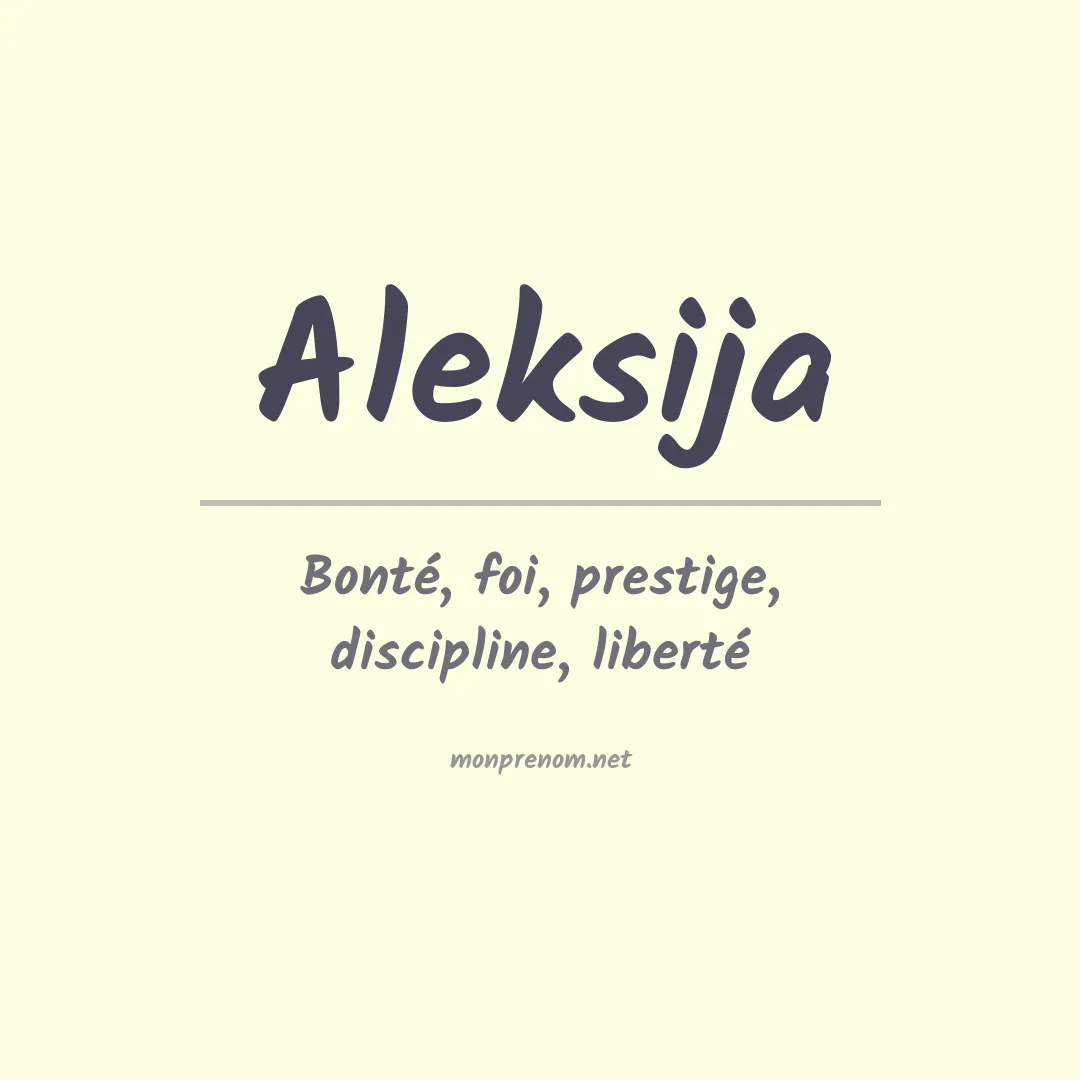 Signification du prénom Aleksija