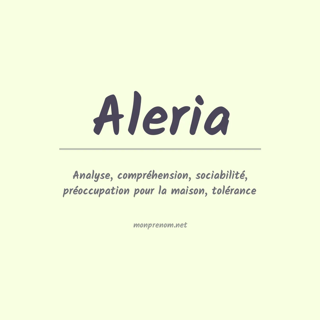 Signification du prénom Aleria