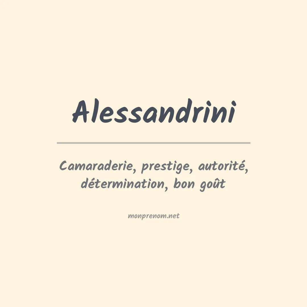 Prénom Alessandrini