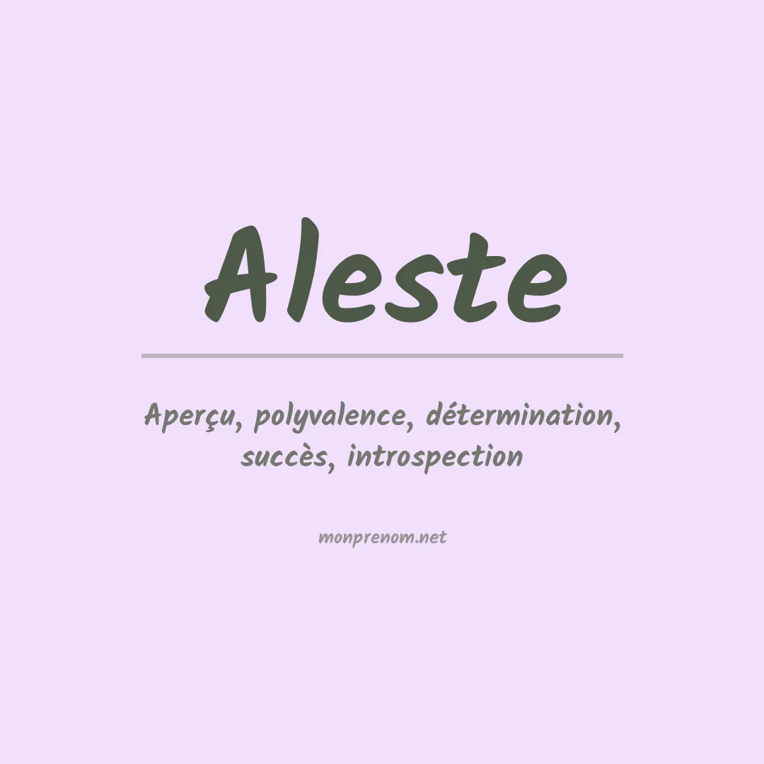 Signification du prénom Aleste