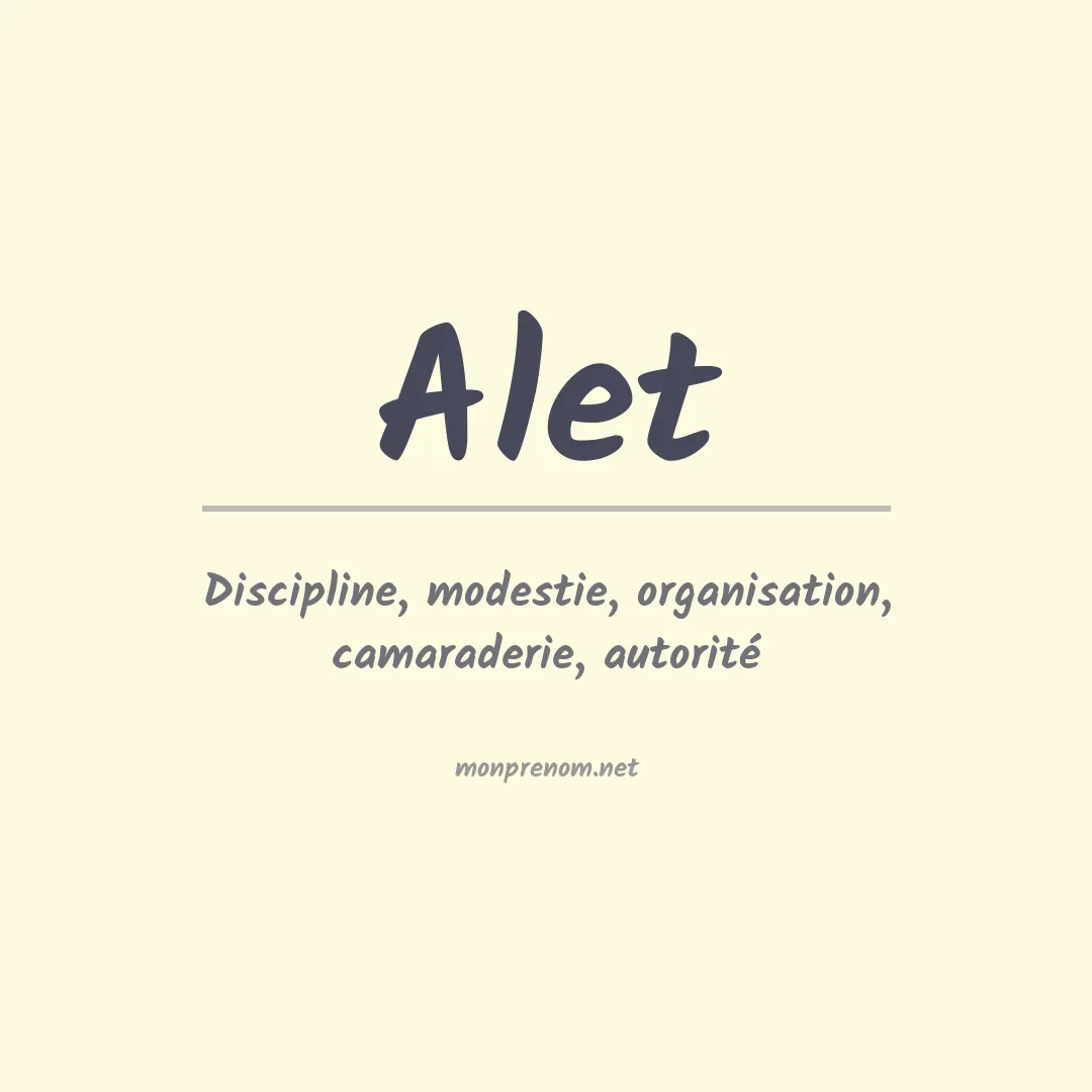 Signification du prénom Alet