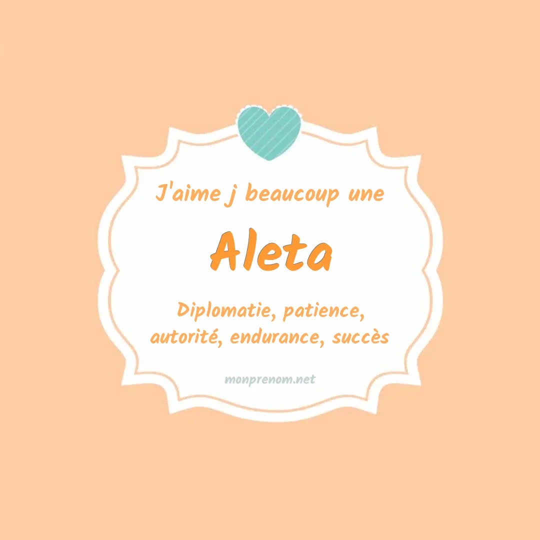 J'aime beaucoup Aleta