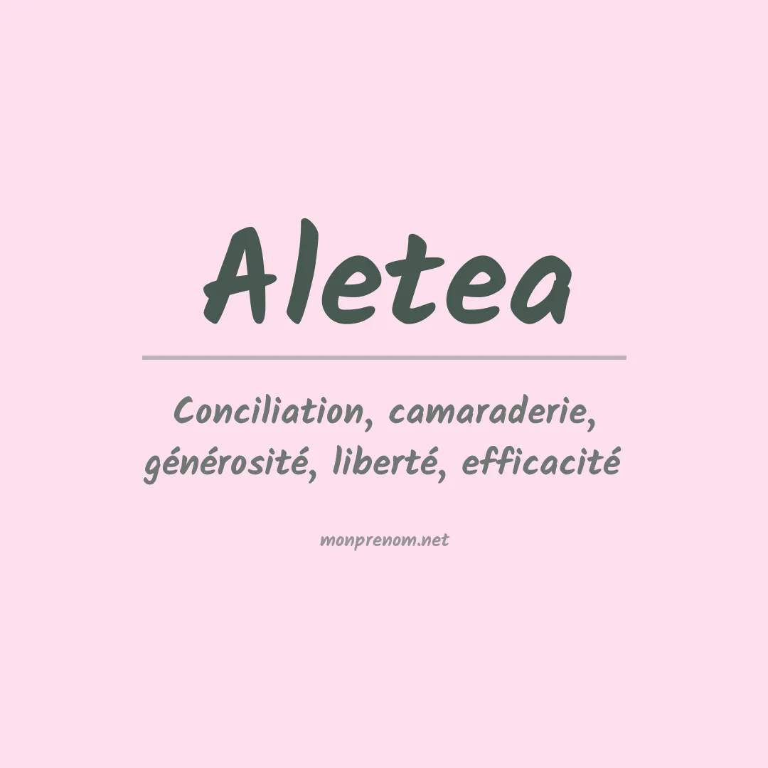 Signification du prénom Aletea