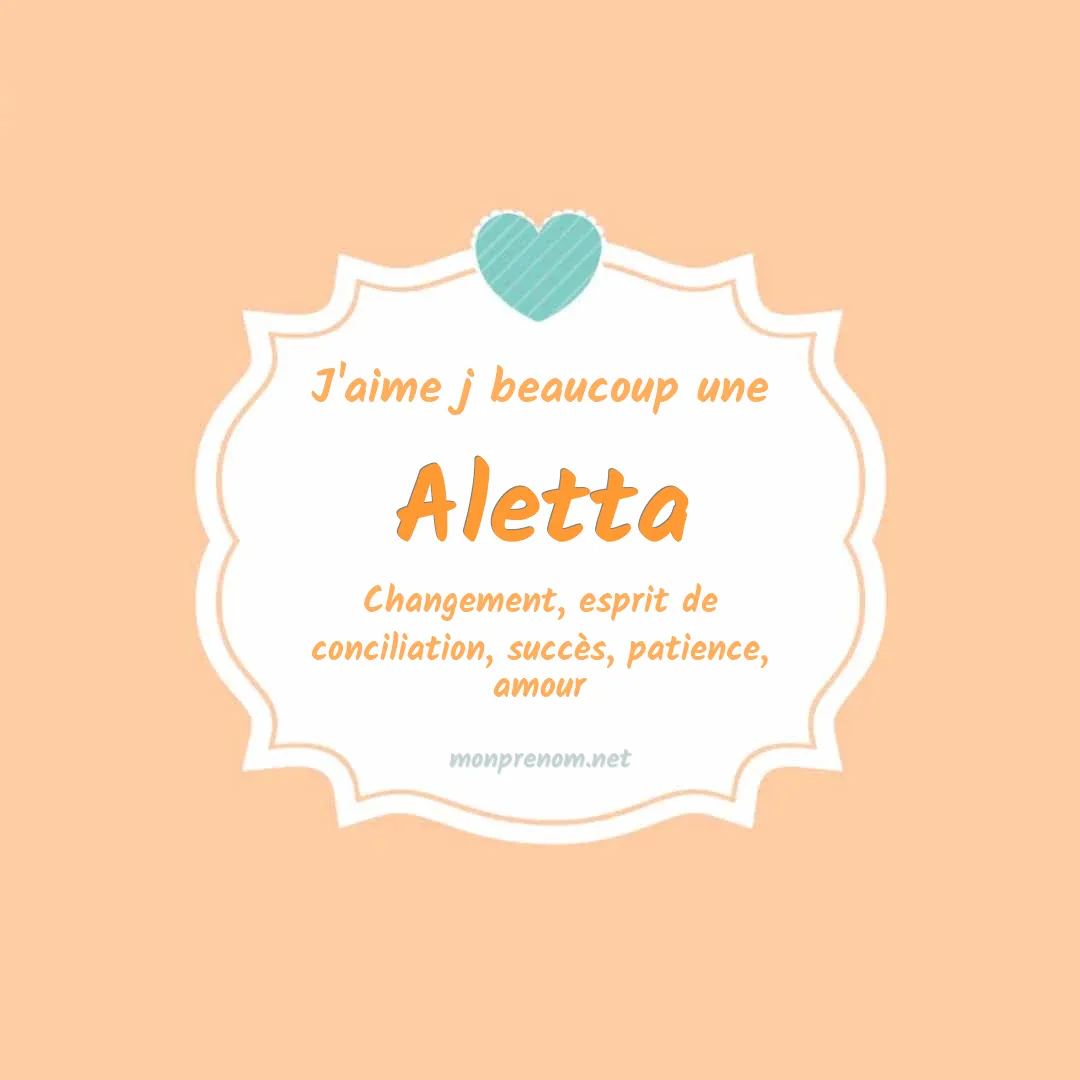 J'aime beaucoup Aletta