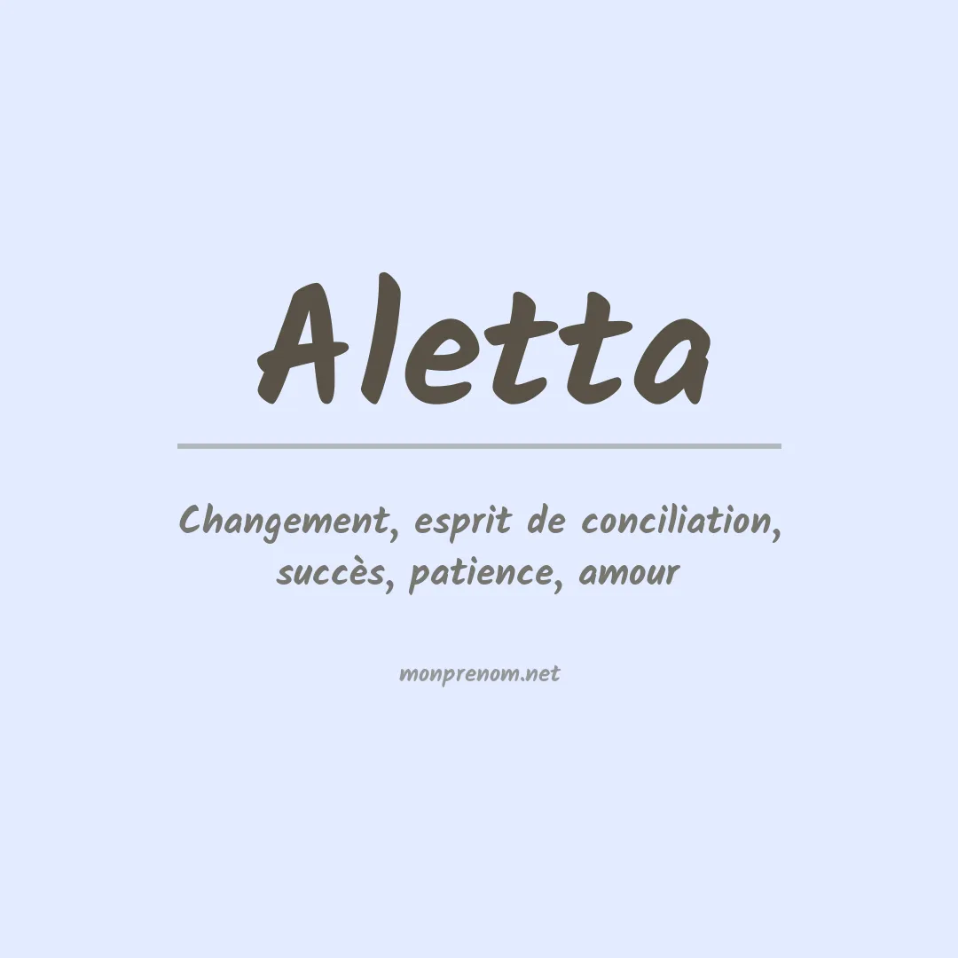 Prénom Aletta