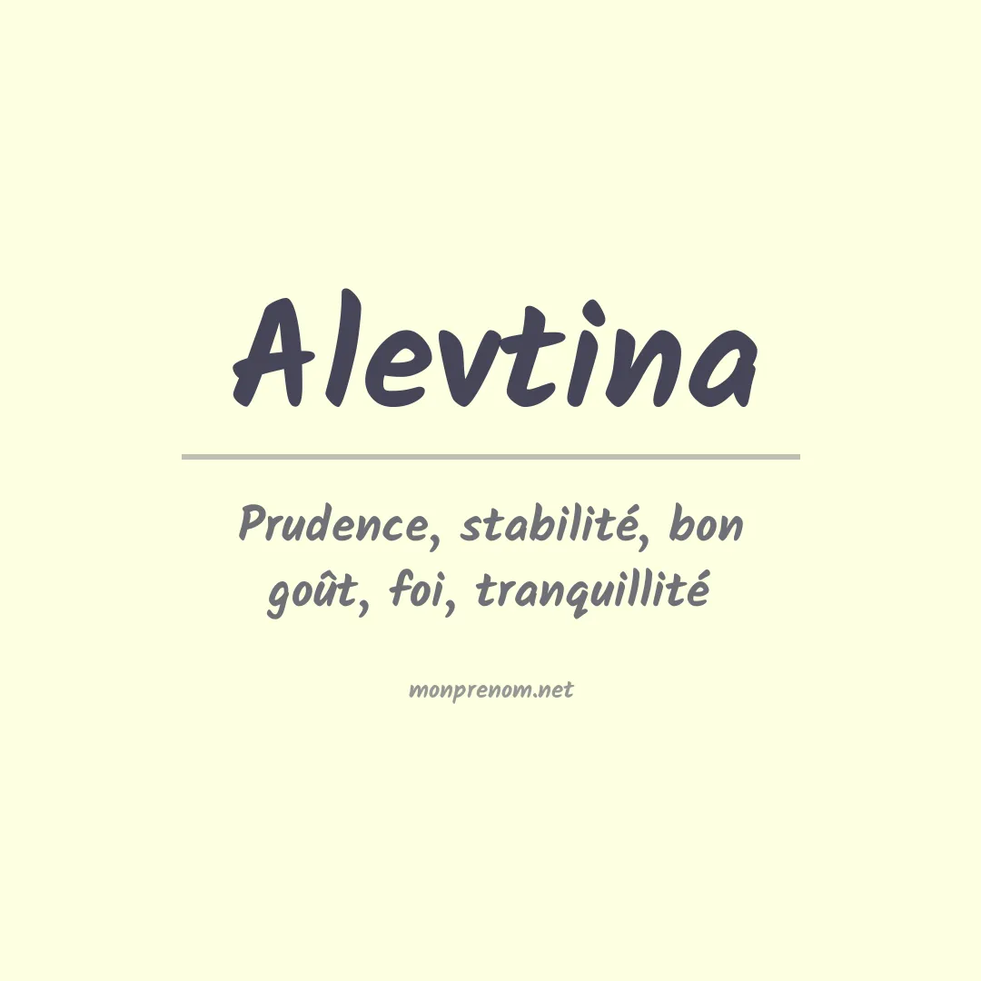 Signification du prénom Alevtina