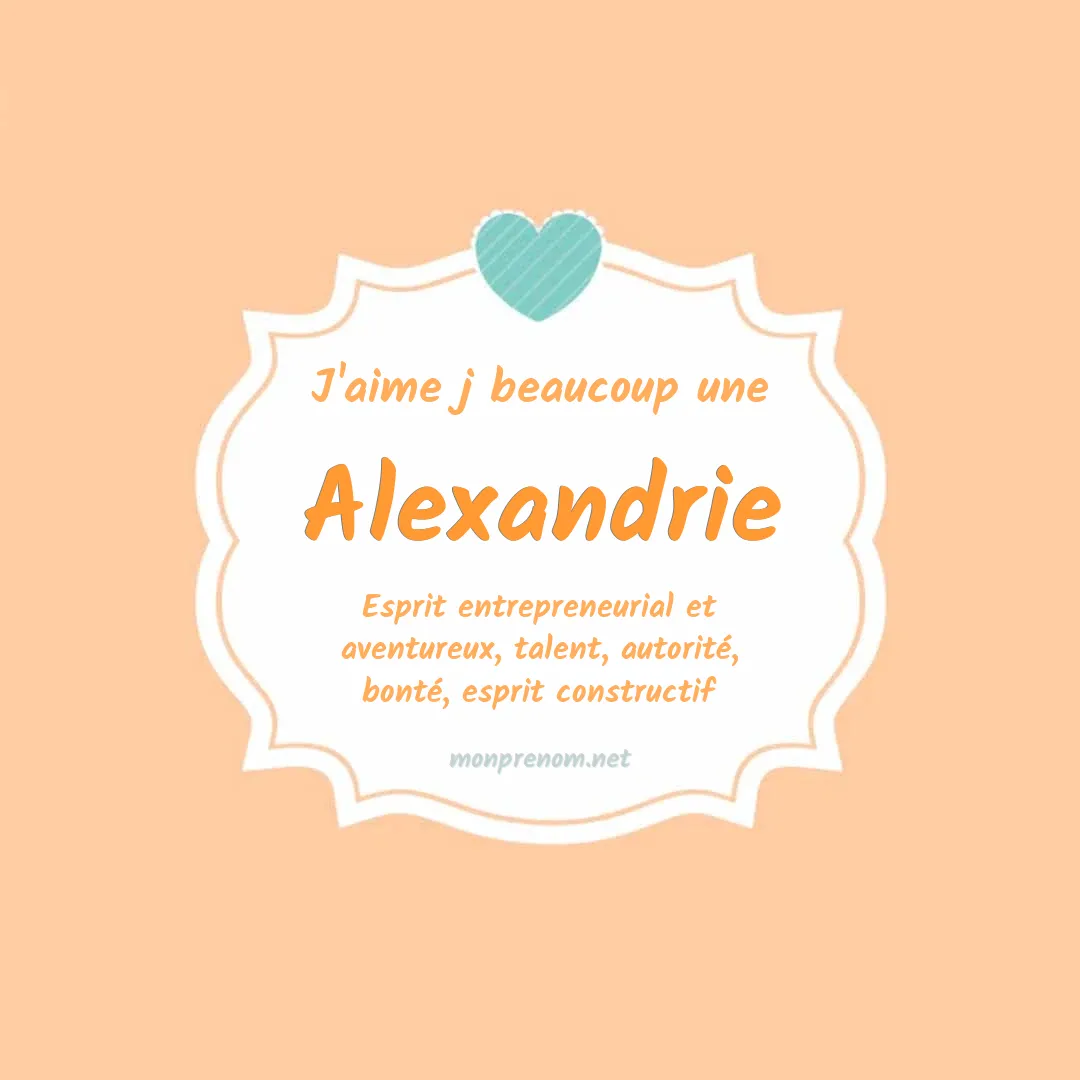 J'aime beaucoup Alexandrie