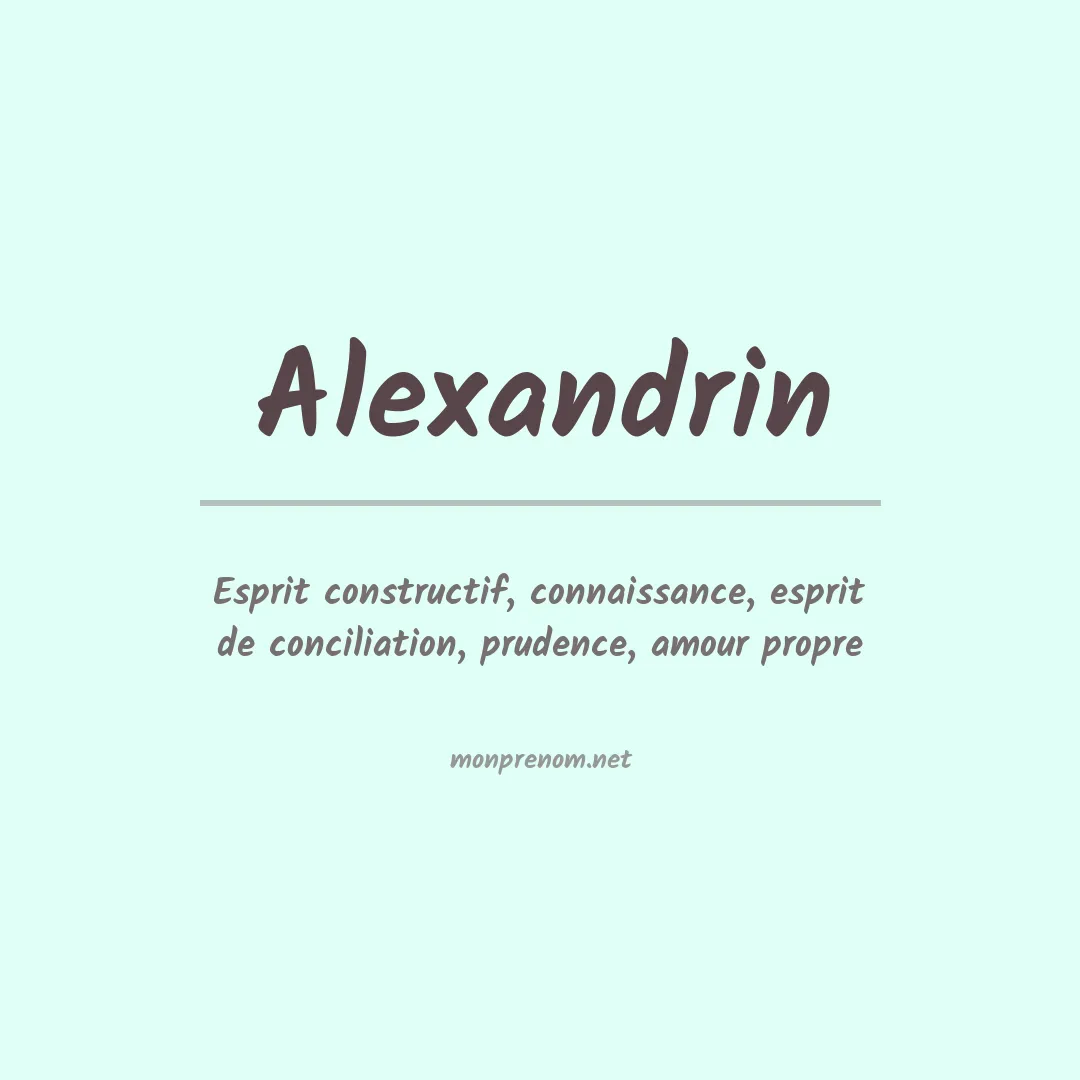 Prénom Alexandrin