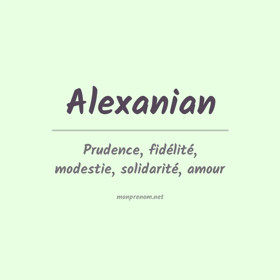 Prénom Alexanian