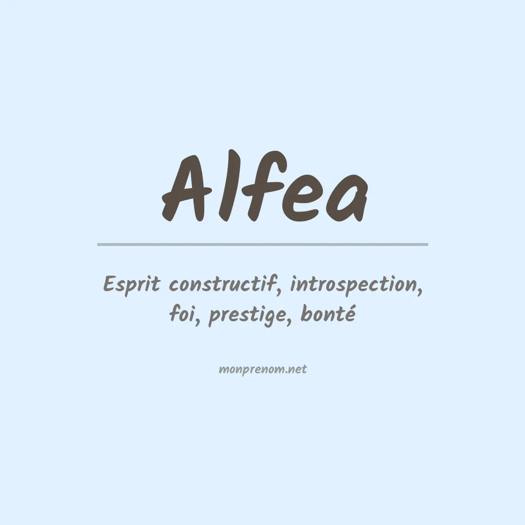 Signification du prénom Alfea