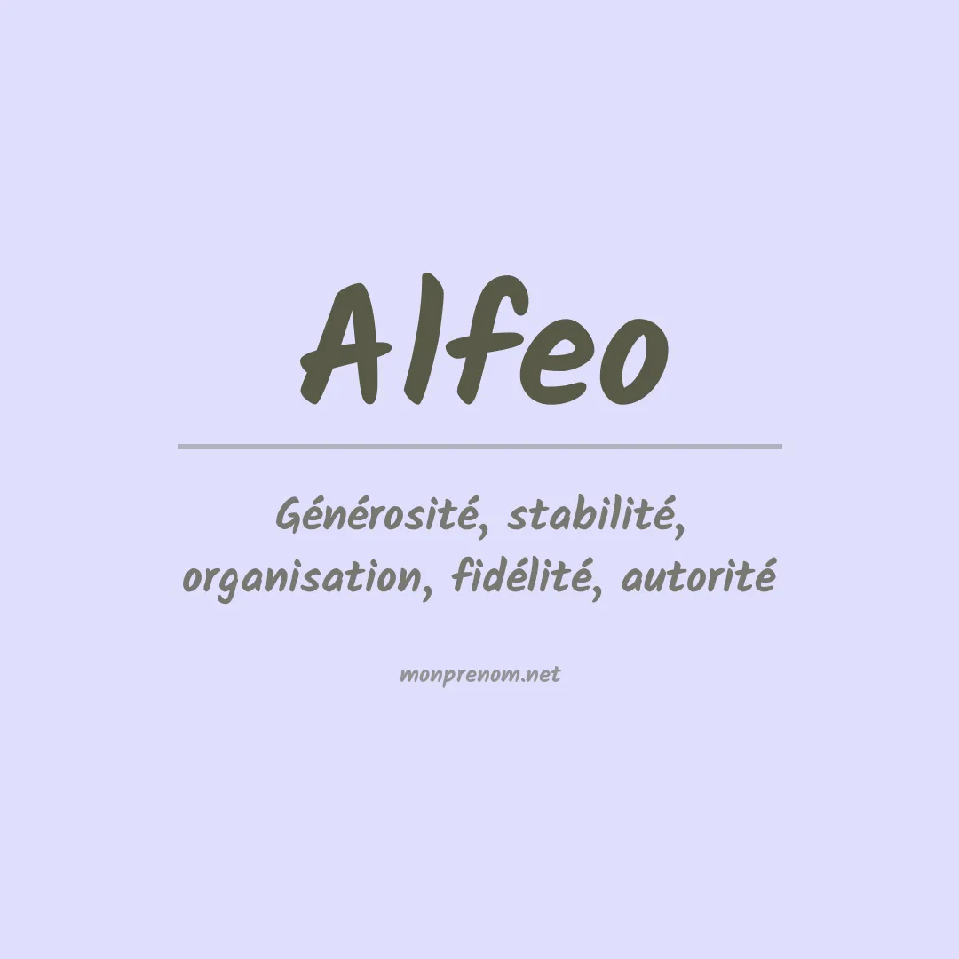 Signification du prénom Alfeo