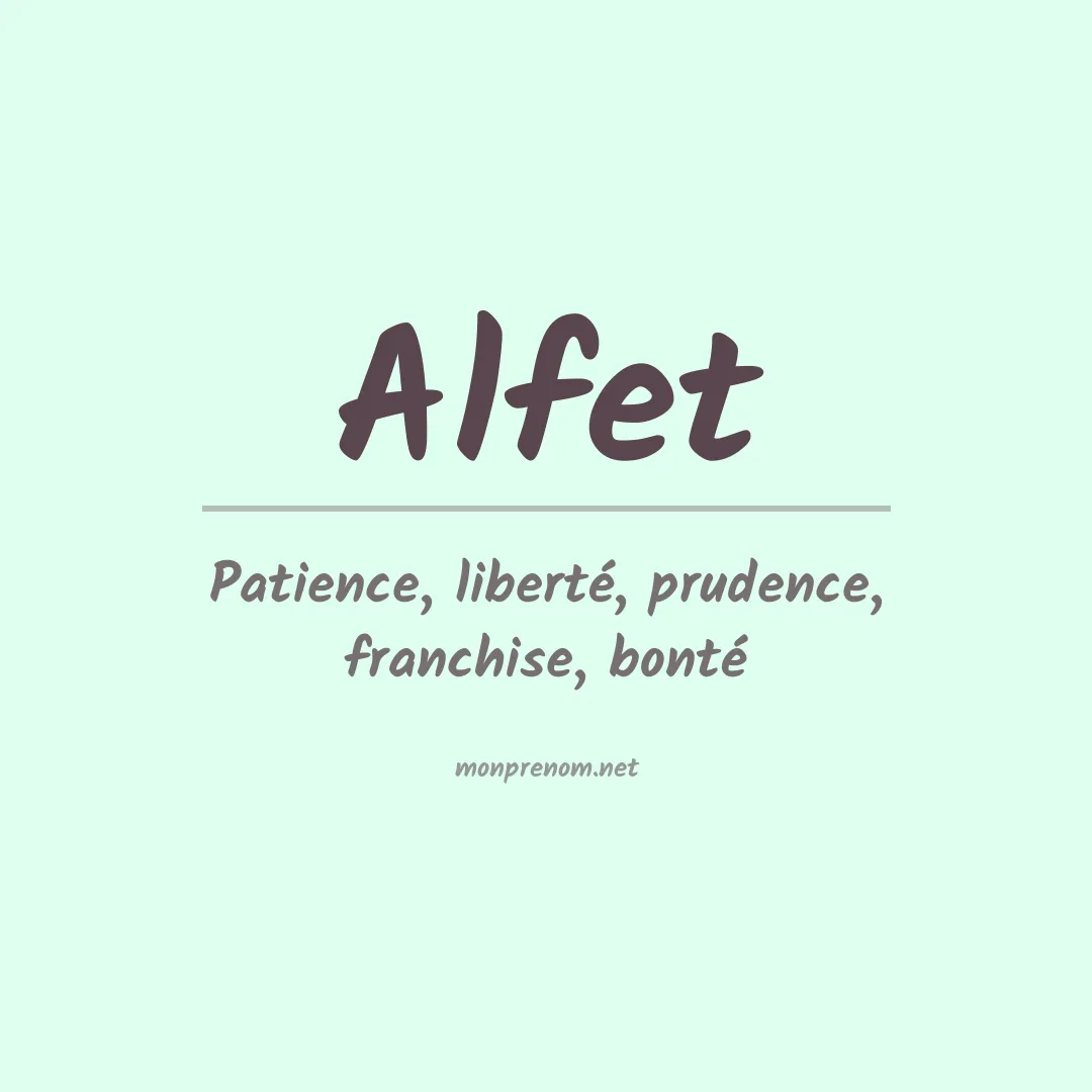 Signification du prénom Alfet