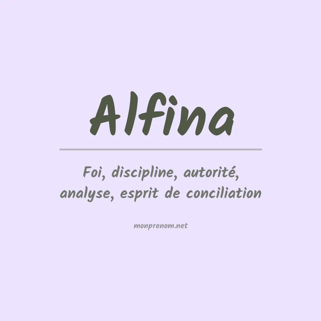Signification du prénom Alfina