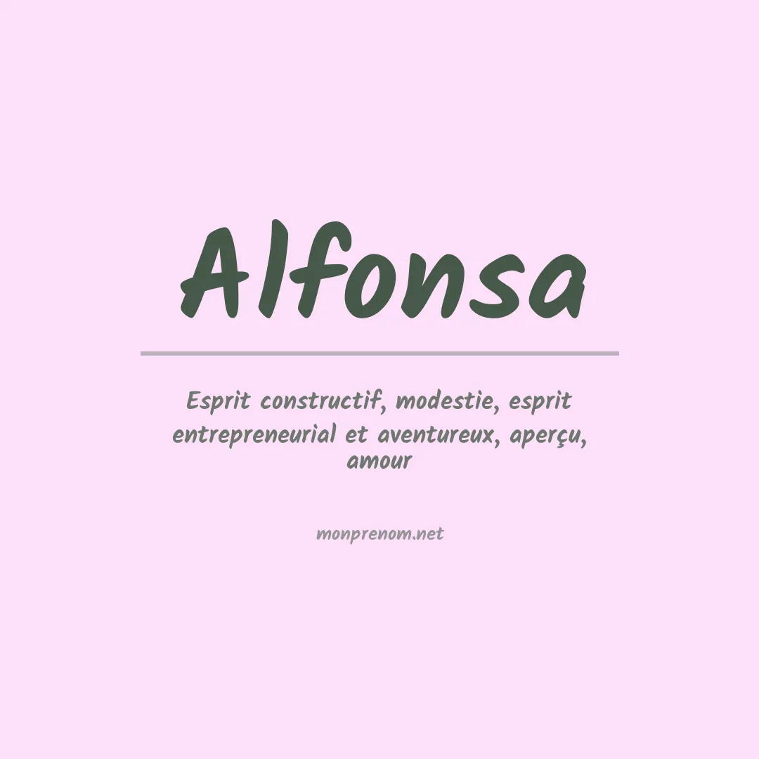 Signification du prénom Alfonsa