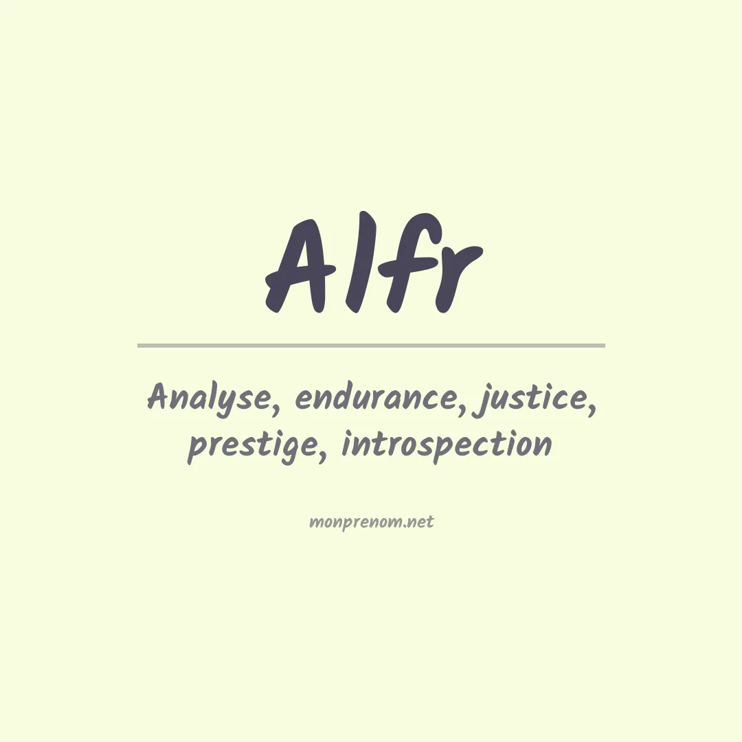 Signification du prénom Alfr