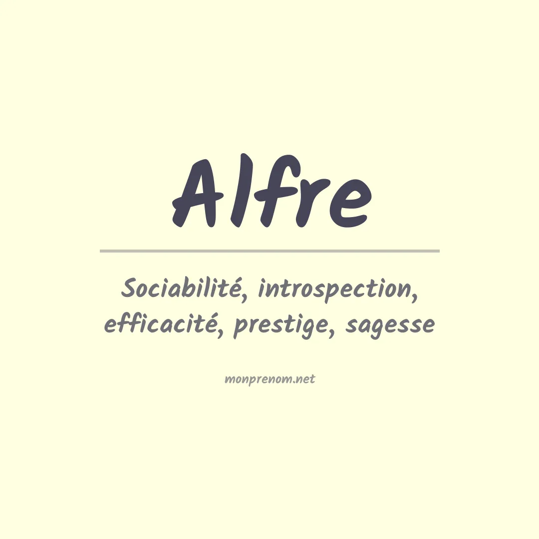 Prénom Alfre