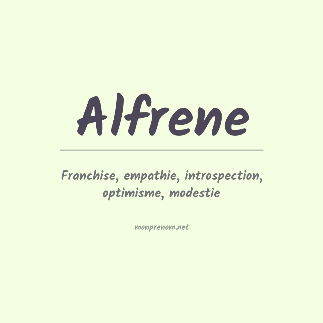 Prénom Alfrene