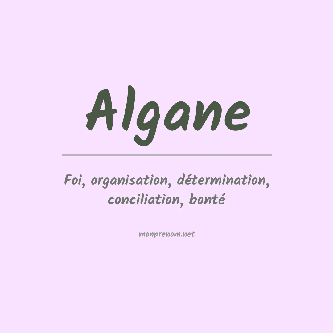 Signification du prénom Algane