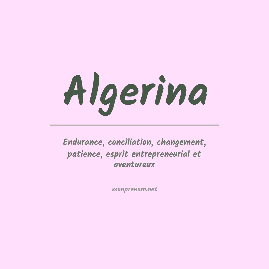 Signification du prénom Algerina