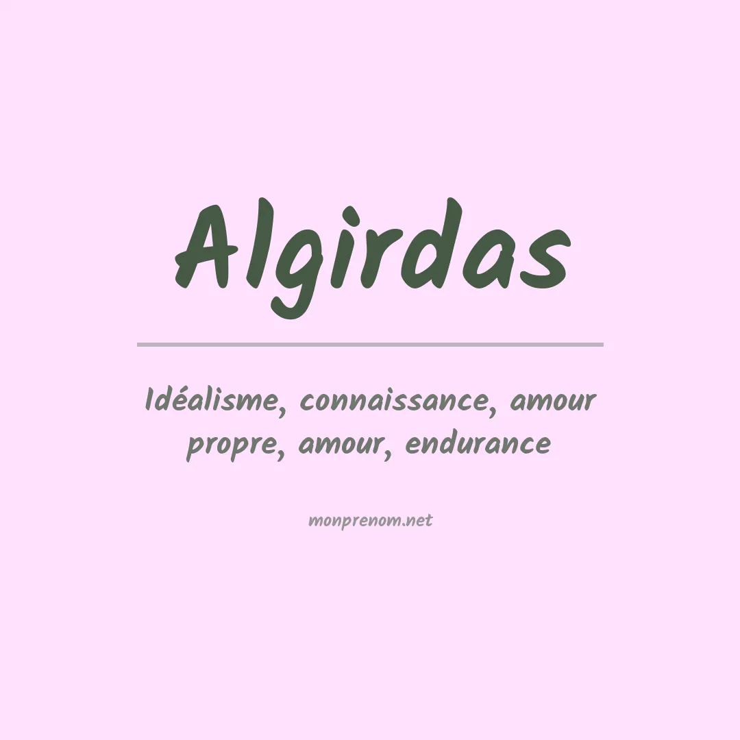 Signification du prénom Algirdas