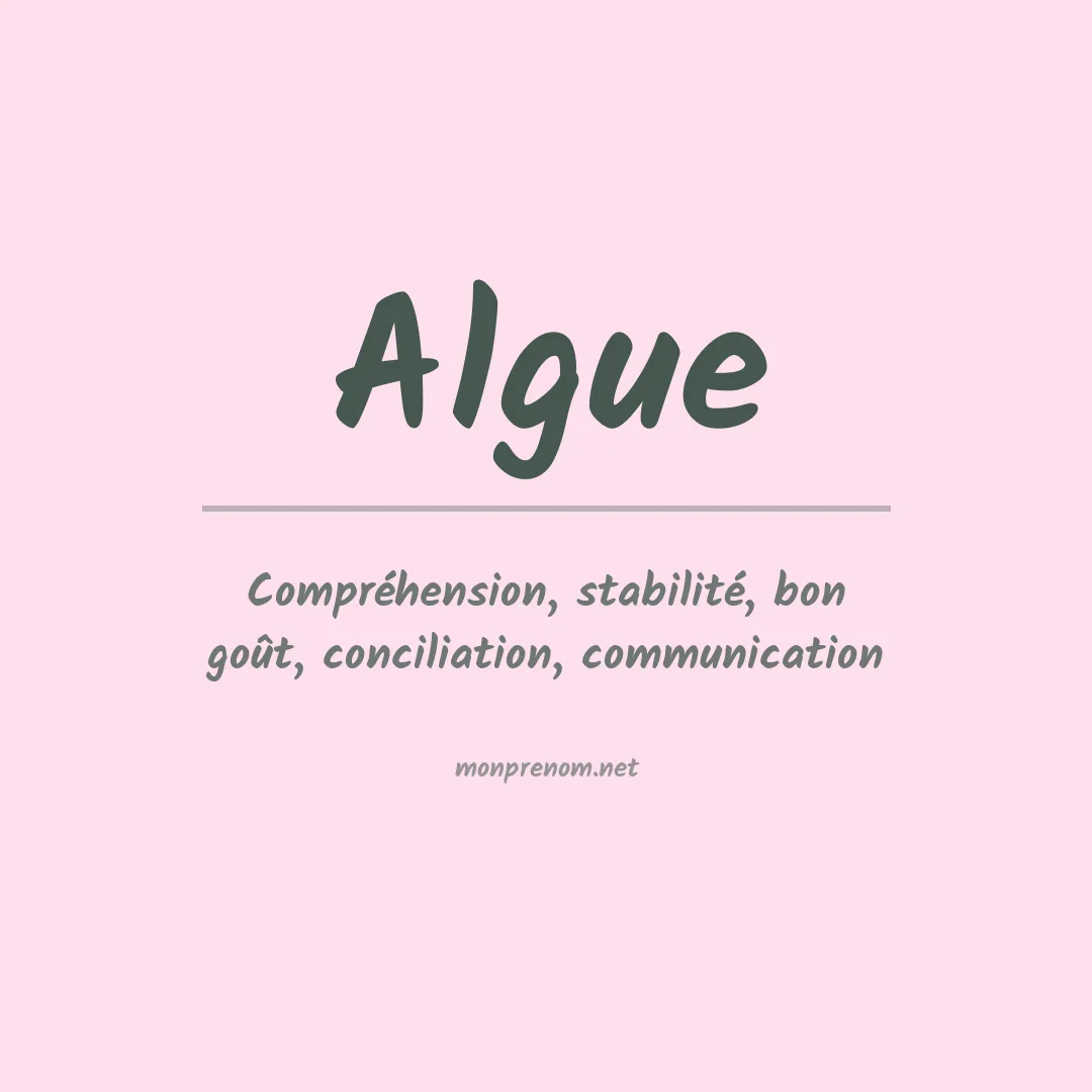 Signification du prénom Algue