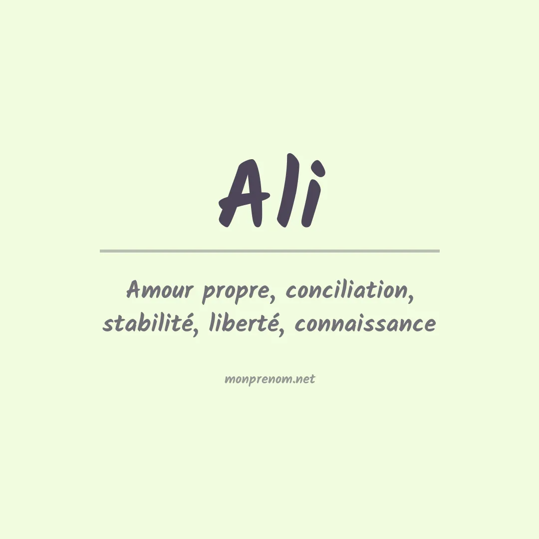 Prénom Ali