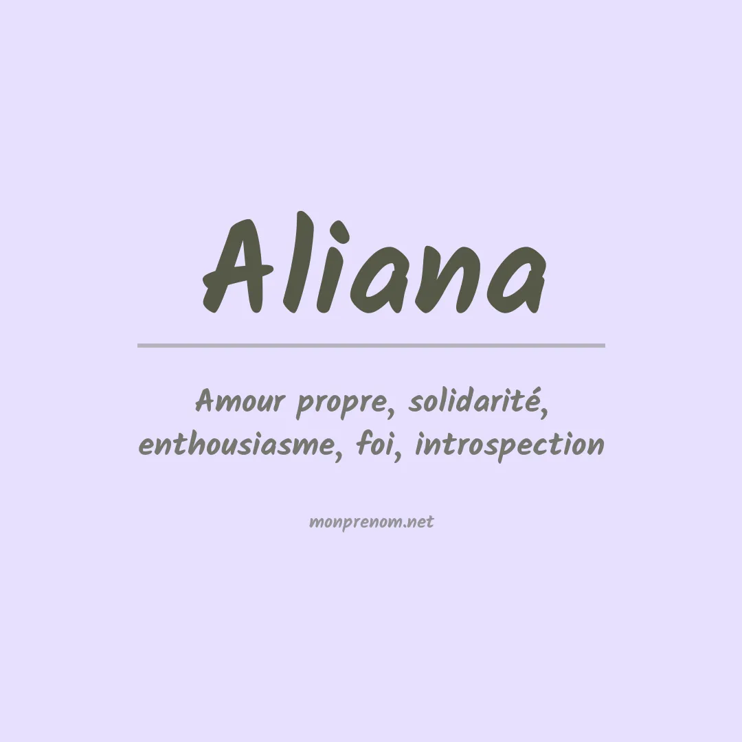 Prénom Aliana