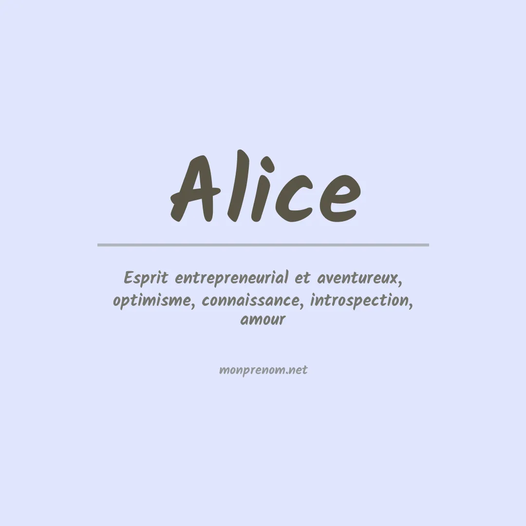Prénom Alice